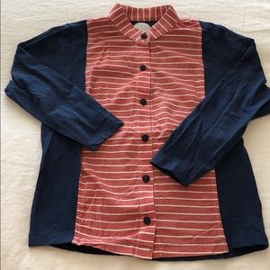 Solid and stripe shirt